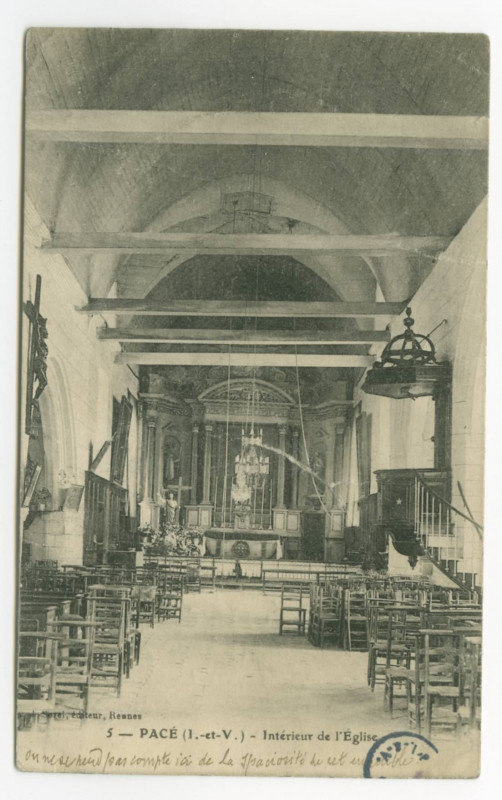 Carte postale ancienne 5 - Pace (I.-et-V.) - Intérieur de l'eglise.