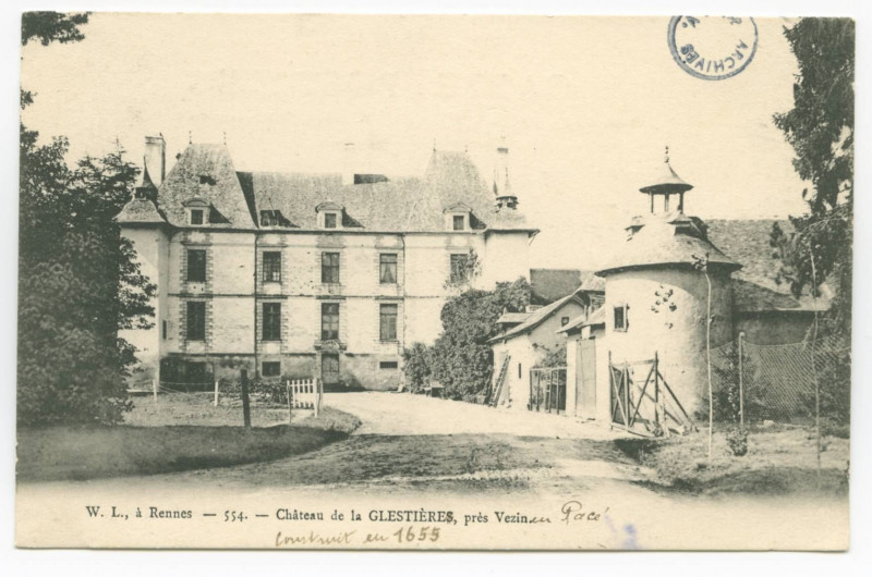Carte postale ancienne 554. - Château de la GLESTIERES, près Vezin.