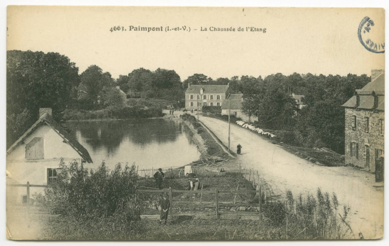 Carte postale ancienne 4663. Paimpont (I.-et-V.) - La Chaussée de l'Etang.