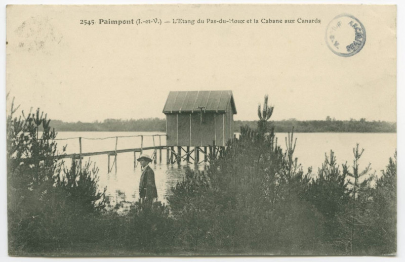 Carte postale ancienne 317  Paimpont (I.-et-V.) - La Forêt - L'Etang du Pas du Houx.