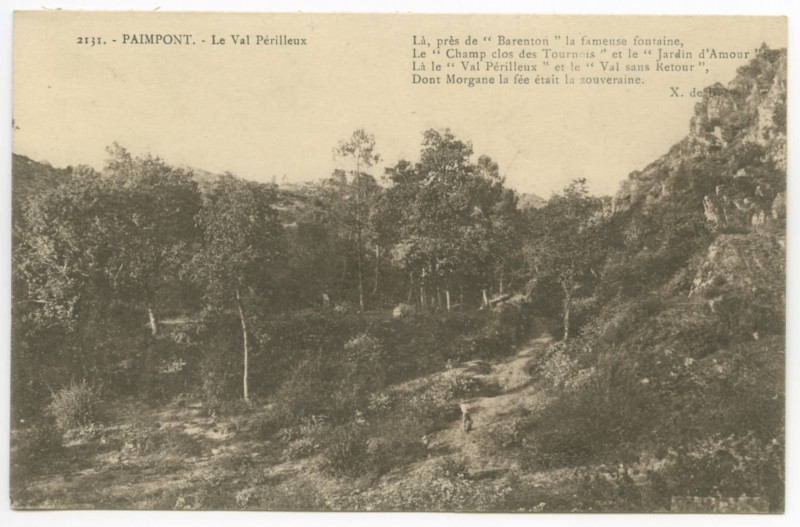 Carte postale ancienne 313  Paimpont (I.-et-V.).  L'Abbaye, côté de l'Etang.