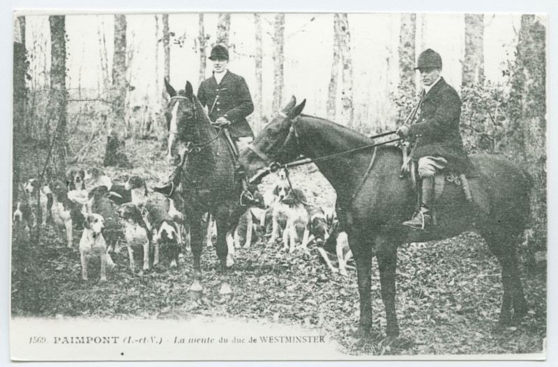 Carte postale ancienne Paimpont (I.-et-V.) - La Poste. Entrée du Bourg.