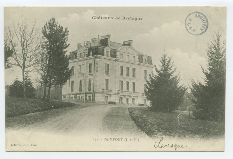 Carte postale ancienne 252. - Paimpont (I.-et-V.). [Un Château.]