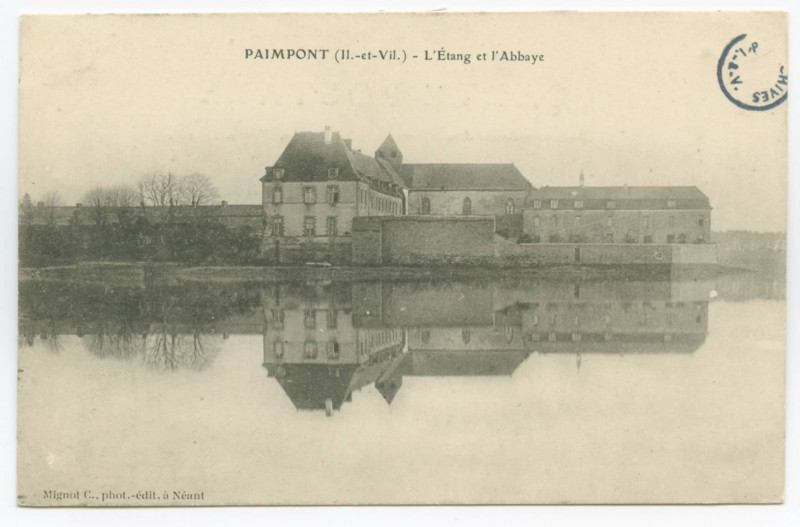 Carte postale ancienne Paimpont (Il.-et-Vil.) - L'Etang et l'Abbaye.