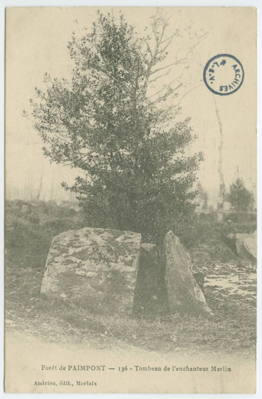 Carte postale ancienne Forêt de Paimpont - 136 - Tombeau de l'enchanteur Merlin.