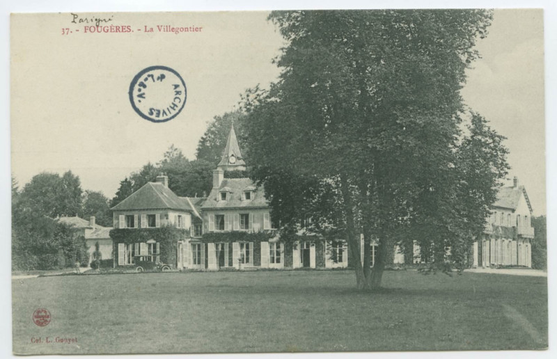Carte postale ancienne 164. - Pays de Fougères - Parigne. Château du Bois-Guy (côté Nord).