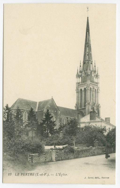 Carte postale ancienne 13   Le Pertre (I.-et-V.). - L'Eglise.