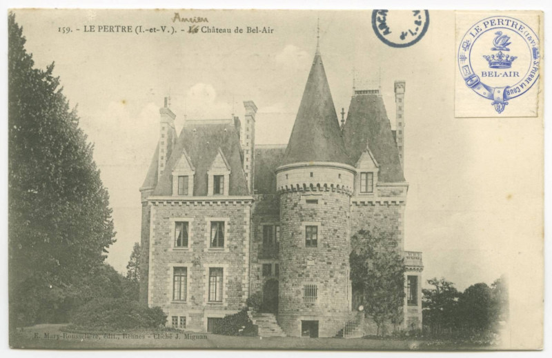Carte postale ancienne 159. - Le Pertre (I.-et-V.). - Le Château de Bel-Air.