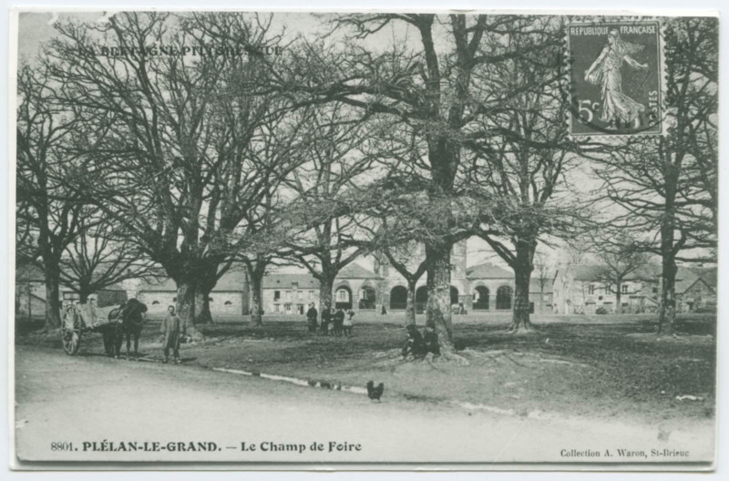 Carte postale ancienne 8801. Plelan-Le-Grand - Le Champ de Foire.