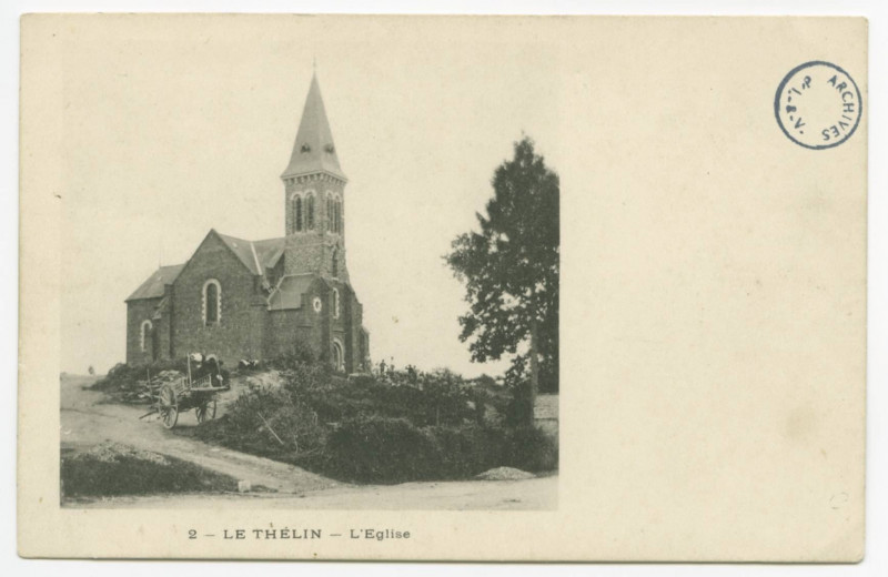 Carte postale ancienne 2 - Le Thelin - L'Eglise.