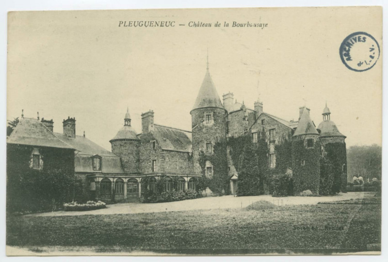 Carte postale ancienne Pleugueneuc - Château de la Bourbansaye.