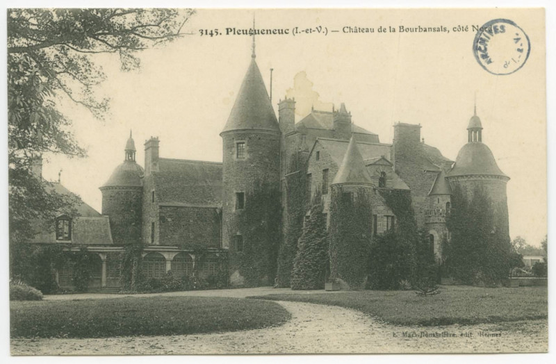 Carte postale ancienne 3145. Pleugueneuc (I.-et-V.). - Château de la Bourbansaye, côté nord.