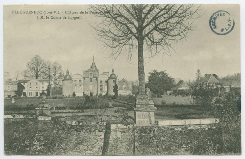Carte postale ancienne Pleugueneuc (I.-et-V.). - Château de la Bourbansais à M. le Comte de Lorgeril.