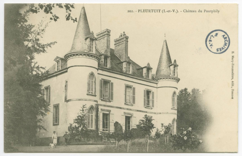 Carte postale ancienne 202.-  Pleurtuit (I.-et-V.) - Château du Pontphily