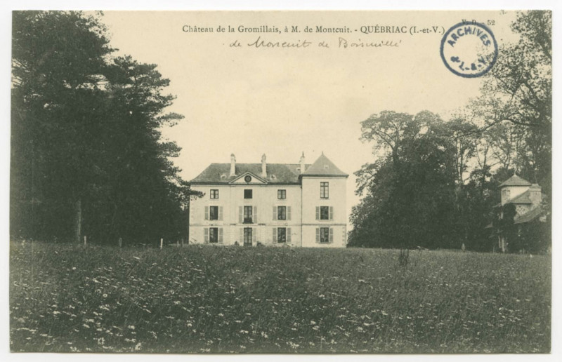 Carte postale ancienne 52  Château de la Gromillais, à M. de Montcuit.- Québriac (I.-et-V.)