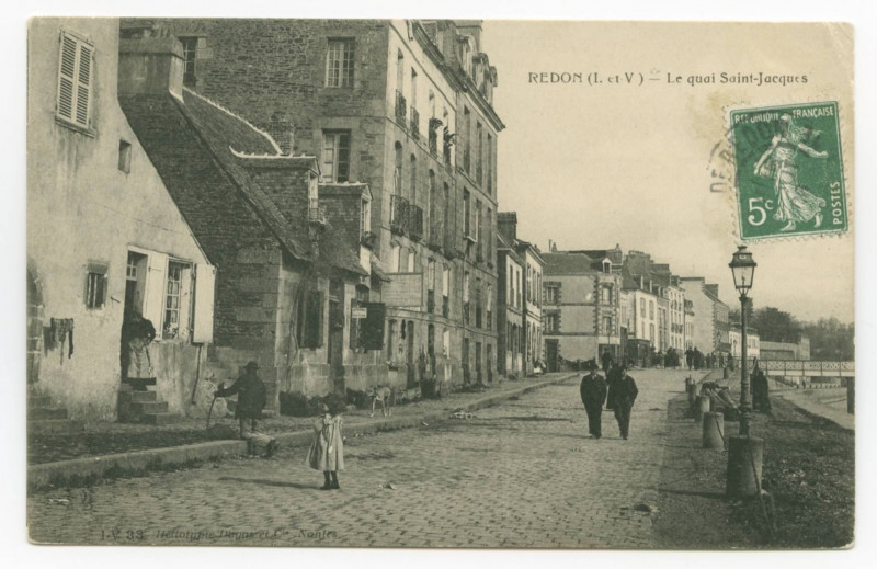 Carte postale ancienne Redon (I.-et-V.) - Le Quai Saint-Jacques