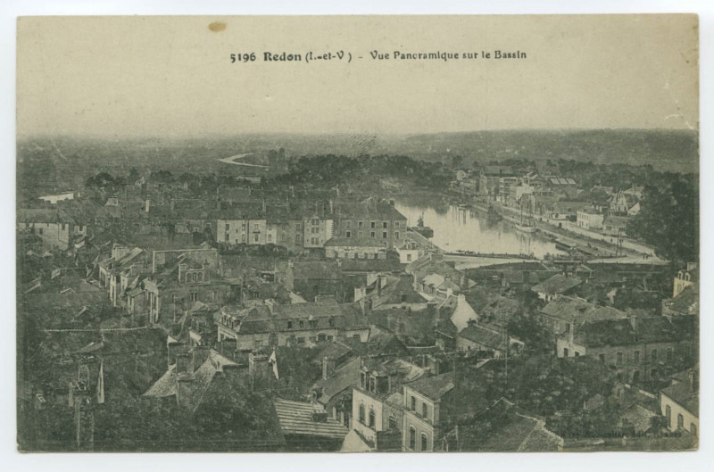 Carte postale ancienne 5196  Redon (I.-et-V.) - Vue Panoramique sur le Bassin.