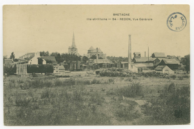 Carte postale ancienne Bretagne - Ille-et-Vilaine - 34 - REDON, Vue Generale