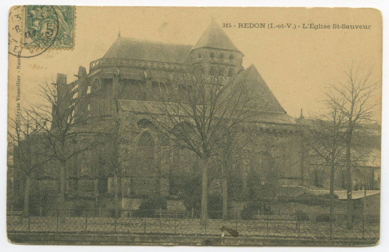 Carte postale ancienne 315 - Redon (I.-et-V.).- L'Eglise St-Sauveur.