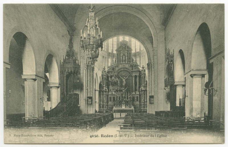 Carte postale ancienne 4650. Redon (I.etV.). - Intérieur de l'Eglise