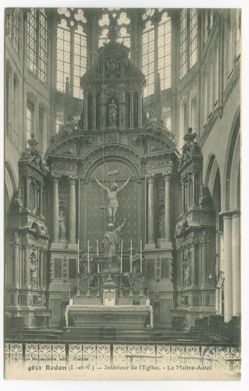 Carte postale ancienne 4651. Redon (I.etV.) - Intérieur de l'Eglise .- Le Maître-Autel.