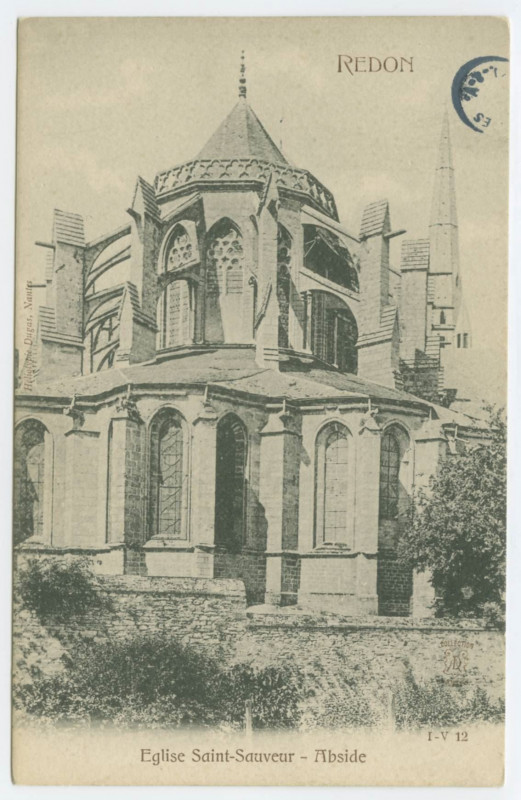 Carte postale ancienne Redon Eglise Saint-Sauveur - Abside à Redon