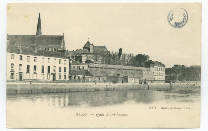 Carte postale ancienne Redon -  Quai Saint-Jacques