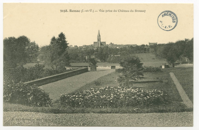 Carte postale ancienne 3158.-  Renac (I.-et-V.) - Vue prise du Château du Brossay