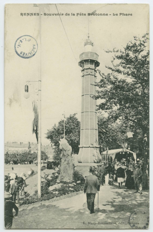 Carte postale ancienne Rennes - Souvenir de la Fête Bretonne - Le Phare