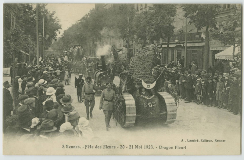 Carte postale ancienne 8. Rennes. - Fête des Fleurs - 20 - 21 Mai 1923. - Dragon Fleuri