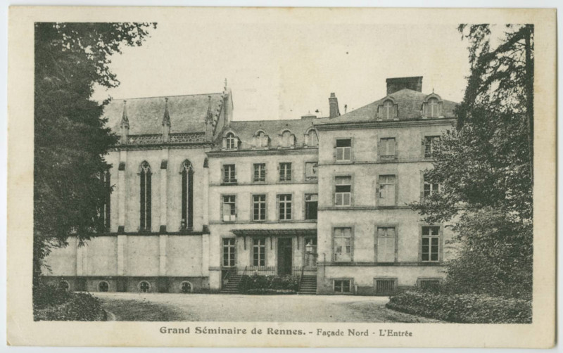 Carte postale ancienne Grand Séminaire de Rennes. - Façade Nord - L'Entrée