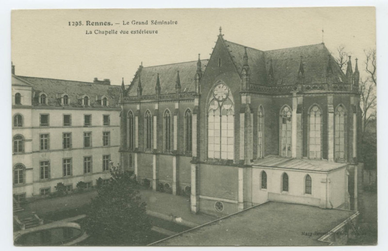 Carte postale ancienne 1298. Rennes. - Le Grand Séminaire. La Chapelle vue extérieure.