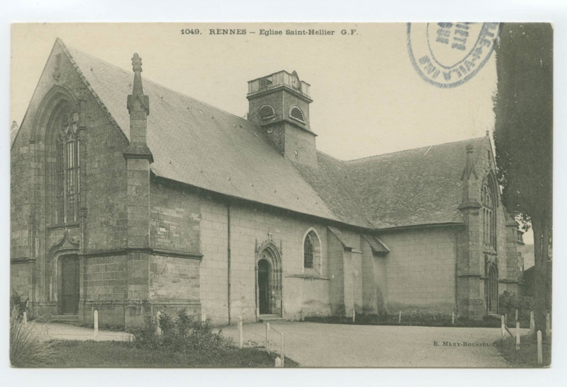 Carte postale ancienne 1049. Rennes - Eglise Saint-Hélier
