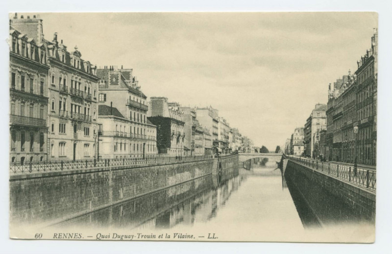 Carte postale ancienne 60. - Rennes. - Quai Duguay-Trouin et la Vilaine.