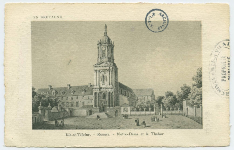 Carte postale ancienne En Bretagne Ille-et-Vilaine.- Rennes. - Notre-Dame et le Thabor