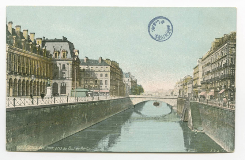 Carte postale ancienne Rennes. - Les Quais pris du Pont de Berlin.