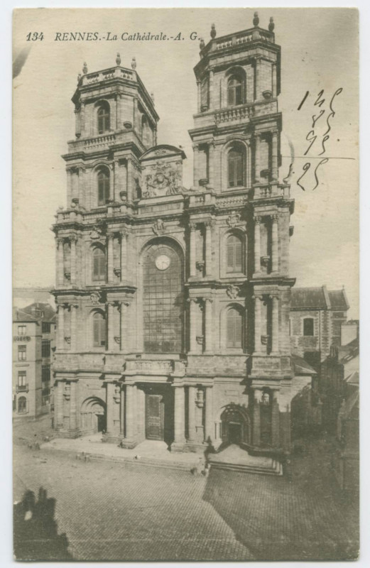 Carte postale ancienne 134 Rennes. - La Cathédrale. - A.G.