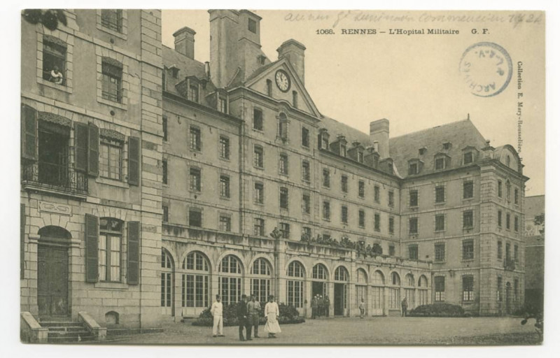 Carte postale ancienne 1086. - Rennes - L'Hôpital Militaire
