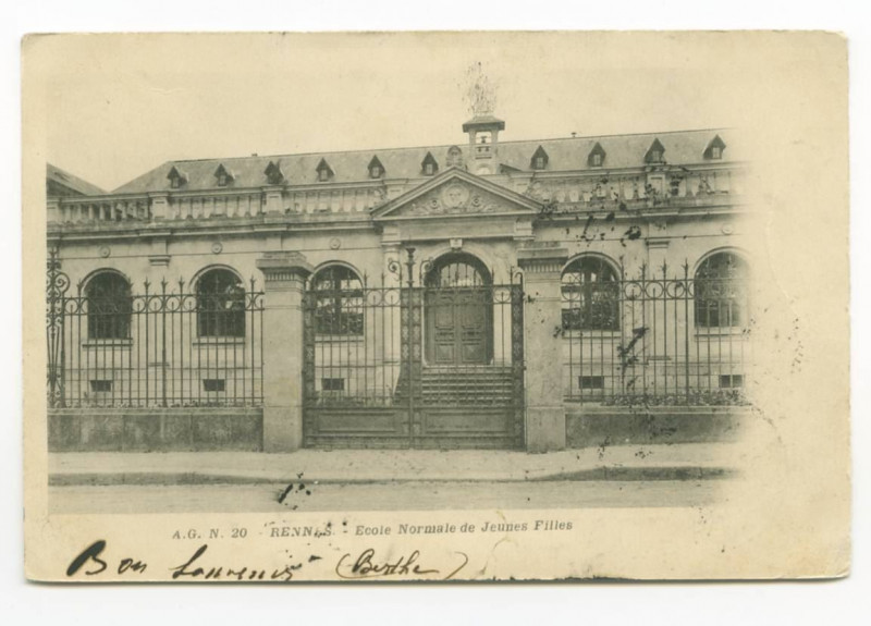 Carte postale ancienne 20 - Rennes - Ecole Normale de Jeunes Filles