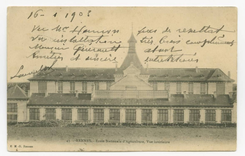 Carte postale ancienne 43 - Rennes - Ecole Nationale d'Agriculture, vue intérieure