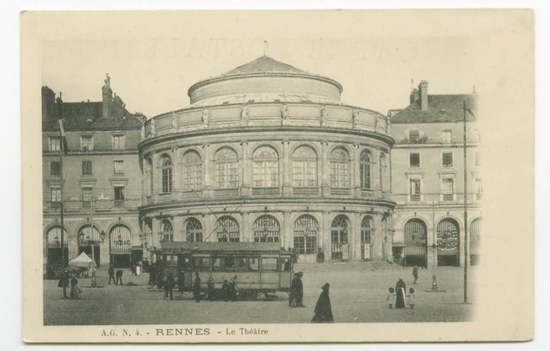 Carte postale ancienne Rennes - Le Théâtre
