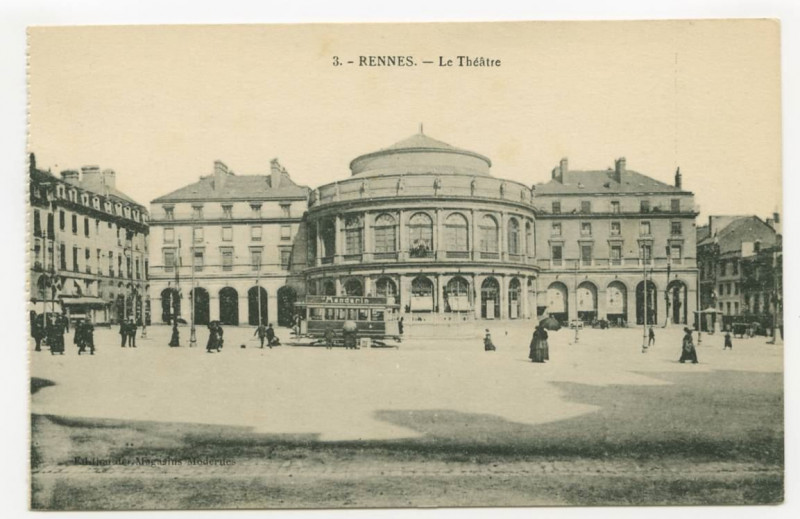 Carte postale ancienne 3. - Rennes - Le Théâtre