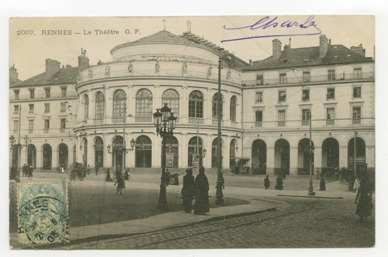 Carte postale ancienne 2007. - Rennes - Le théâtre