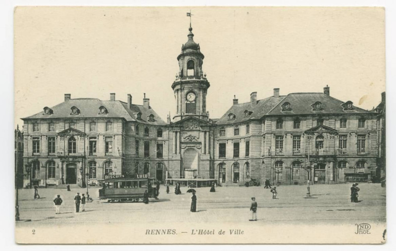 Carte postale ancienne 2 Rennes. - L'Hôtel de Ville