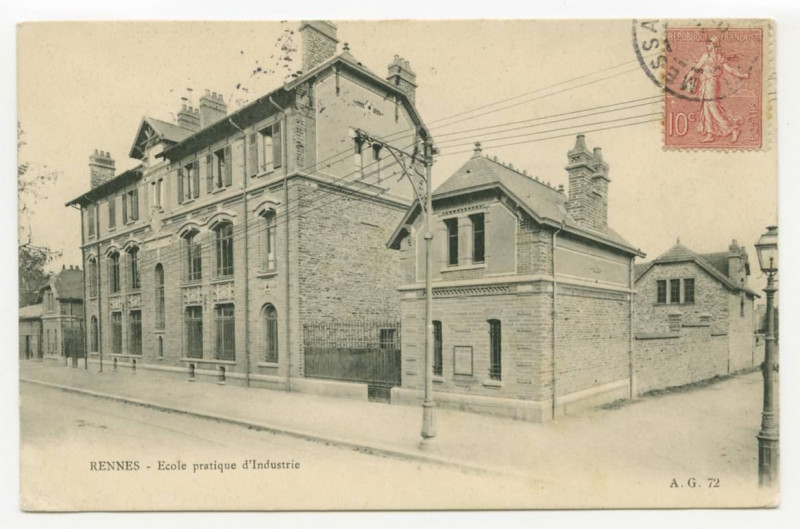 Carte postale ancienne Rennes - Ecole Pratique D'Industrie