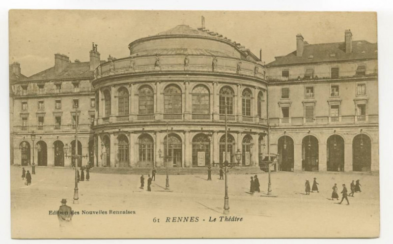 Carte postale ancienne 61. Rennes - Le Theatre