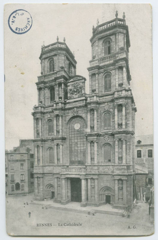 Carte postale ancienne Rennes. - La Cathédrale