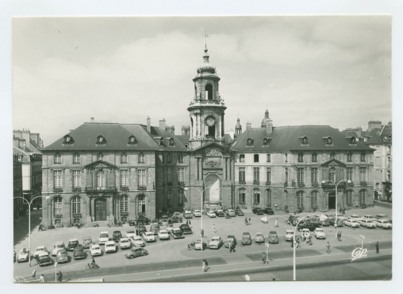 Carte postale ancienne 1874. - Rennes. - L'Hotel De Ville