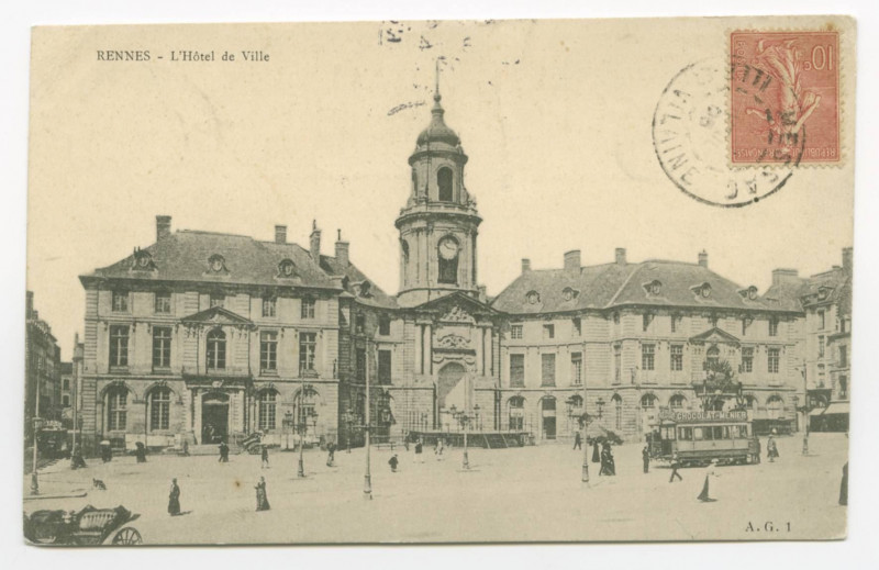Carte postale ancienne Rennes - Hôtel de Ville