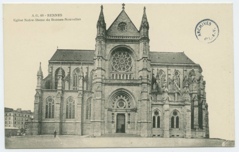 Carte postale ancienne A.G. 68. - Rennes - Eglise Notre-Dame de Bonnes-Nouvelles